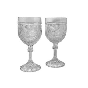 VINTAGE HOFBAUER Set of 2 Large goblets Byrdes collection 24% lead crystal